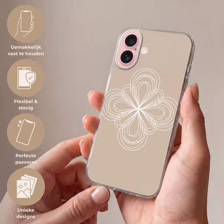 Telefoonhoesje - Patroon - Lijnen - Abstract - Minimalistisch - Beige — 4