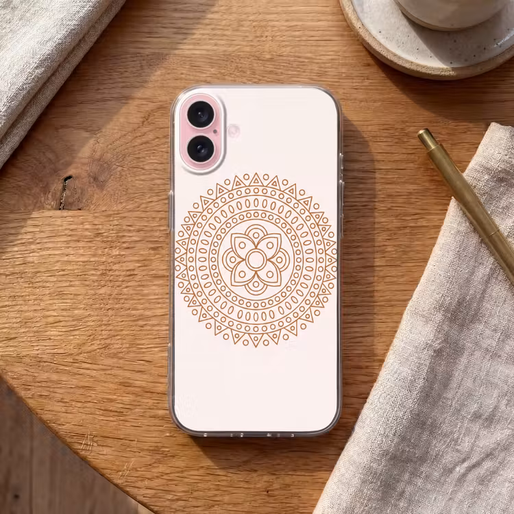 Telefoonhoesje - Mandala - Geometrisch - Abstract - Oosters - Bruin — 2