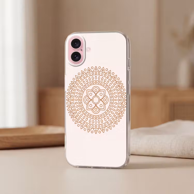 Telefoonhoesje - Mandala - Geometrisch - Abstract - Oosters - Bruin — 3