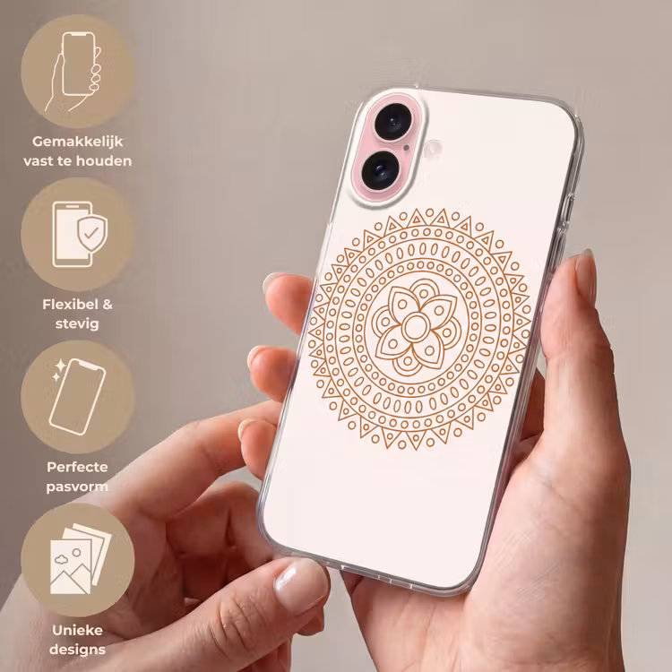 Telefoonhoesje - Mandala - Geometrisch - Abstract - Oosters - Bruin — 4