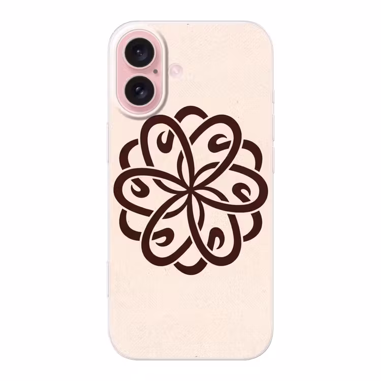 Telefoonhoesje - Patroon - Knoop - Abstract - Modern - Bruin — 1