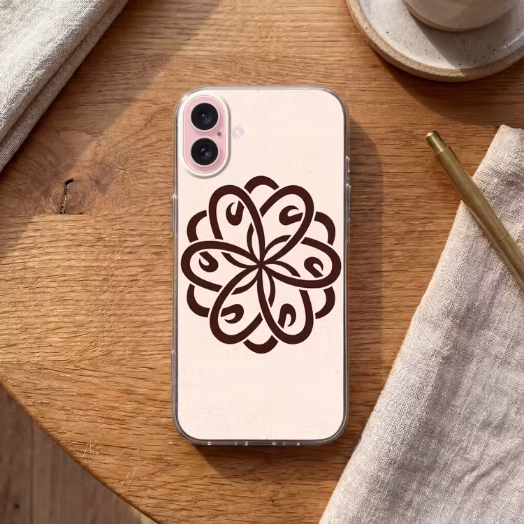 Telefoonhoesje - Patroon - Knoop - Abstract - Modern - Bruin — 2