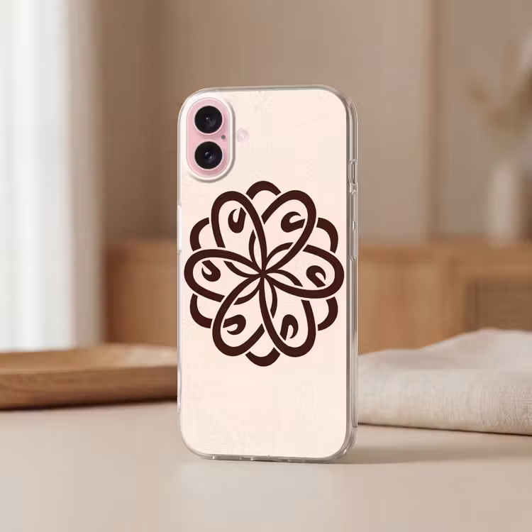 Telefoonhoesje - Patroon - Knoop - Abstract - Modern - Bruin — 3