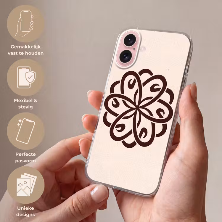 Telefoonhoesje - Patroon - Knoop - Abstract - Modern - Bruin — 4