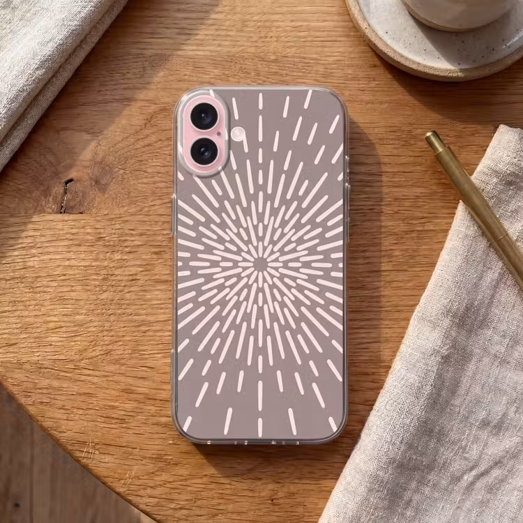 Telefoonhoesje - Patroon - Stralen - Abstract - Modern - Grijs — 2