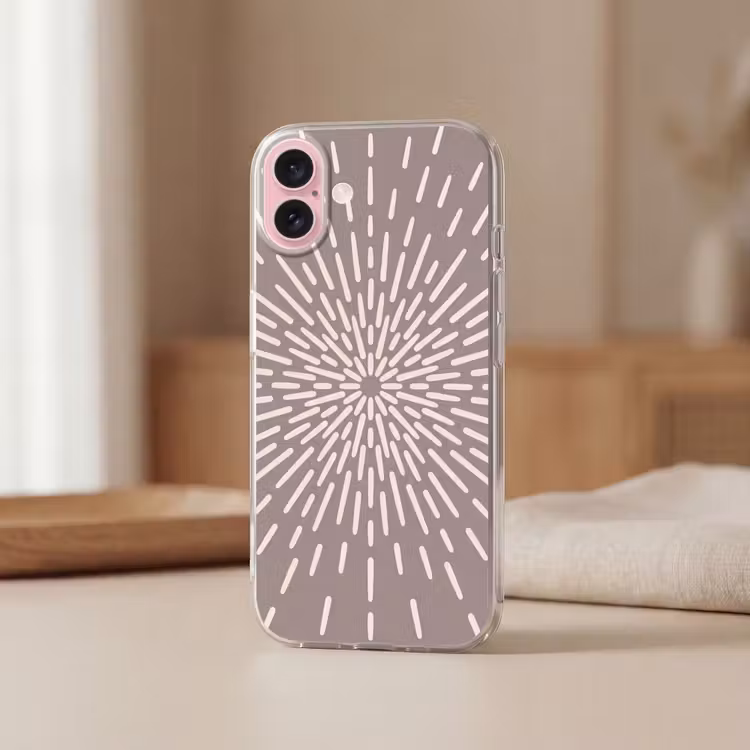 Telefoonhoesje - Patroon - Stralen - Abstract - Modern - Grijs — 3