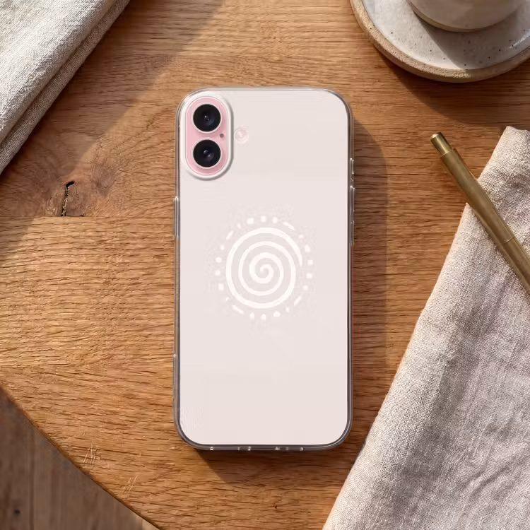 Telefoonhoesje - Symbool - Spiraal - Abstract - Minimalistisch - Beige — 2