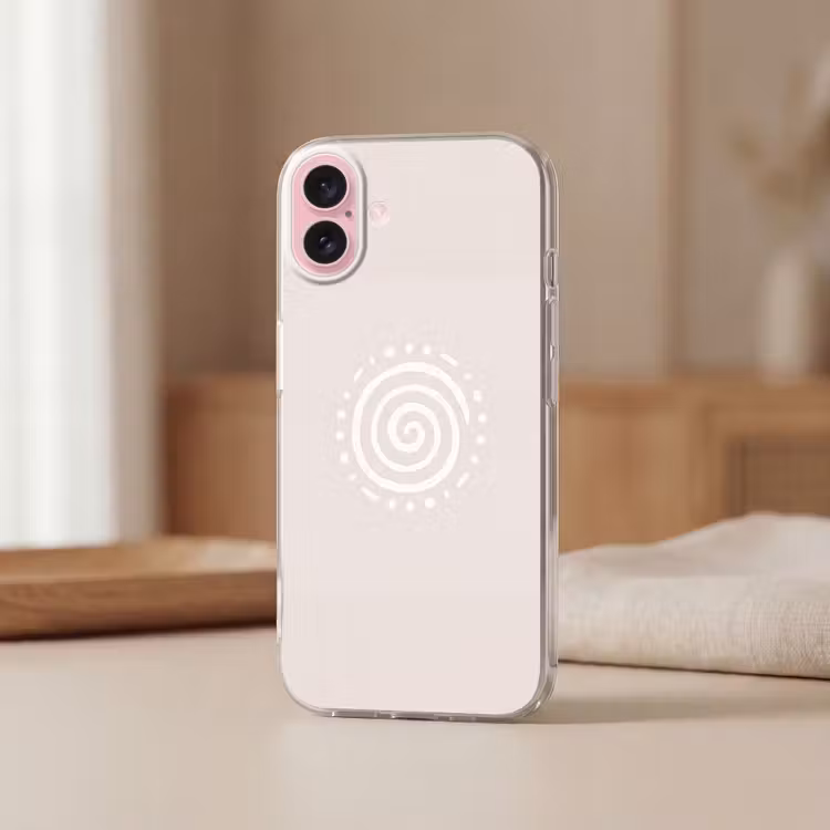 Telefoonhoesje - Symbool - Spiraal - Abstract - Minimalistisch - Beige — 3