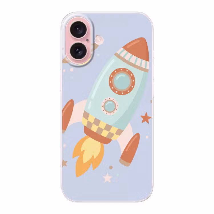 Telefoonhoesje - Raket - Ruimte - Planeet - Illustratie — 1