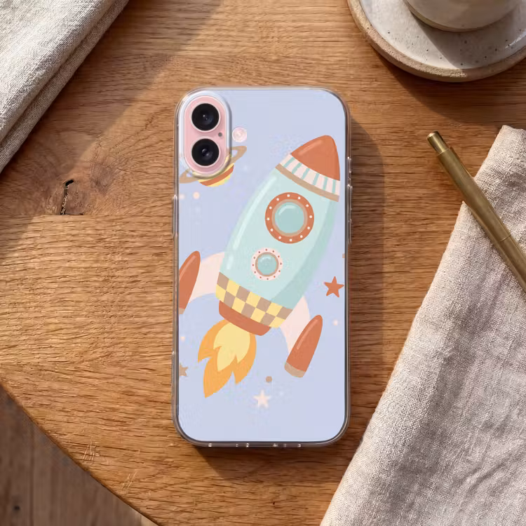 Telefoonhoesje - Raket - Ruimte - Planeet - Illustratie — 2
