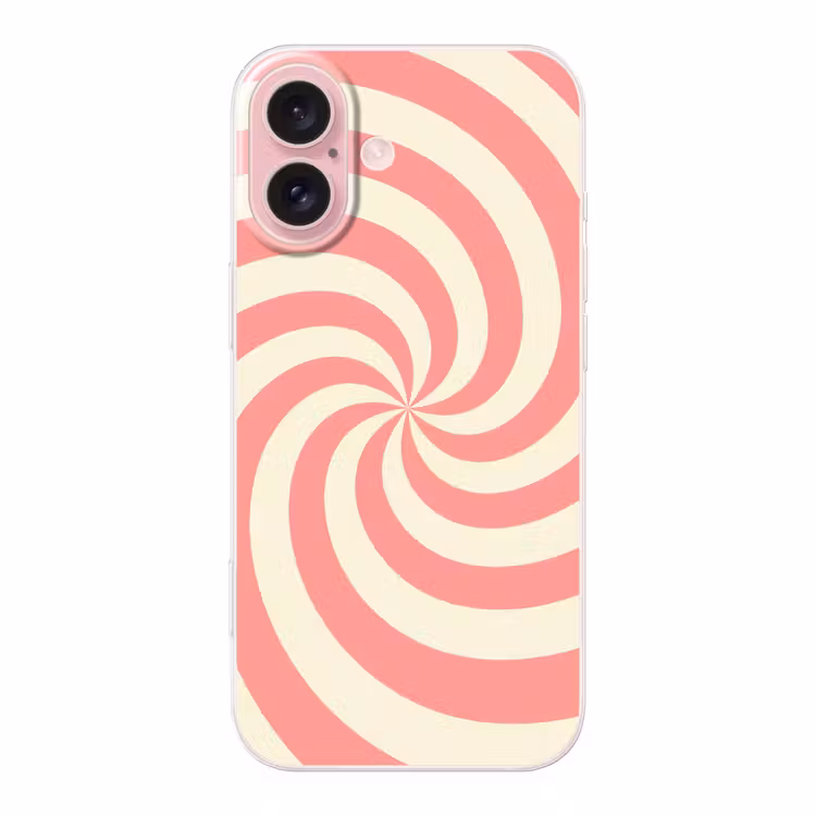 Telefoonhoesje - Spiraal - Patroon - Abstract - Roze - Beige — 1