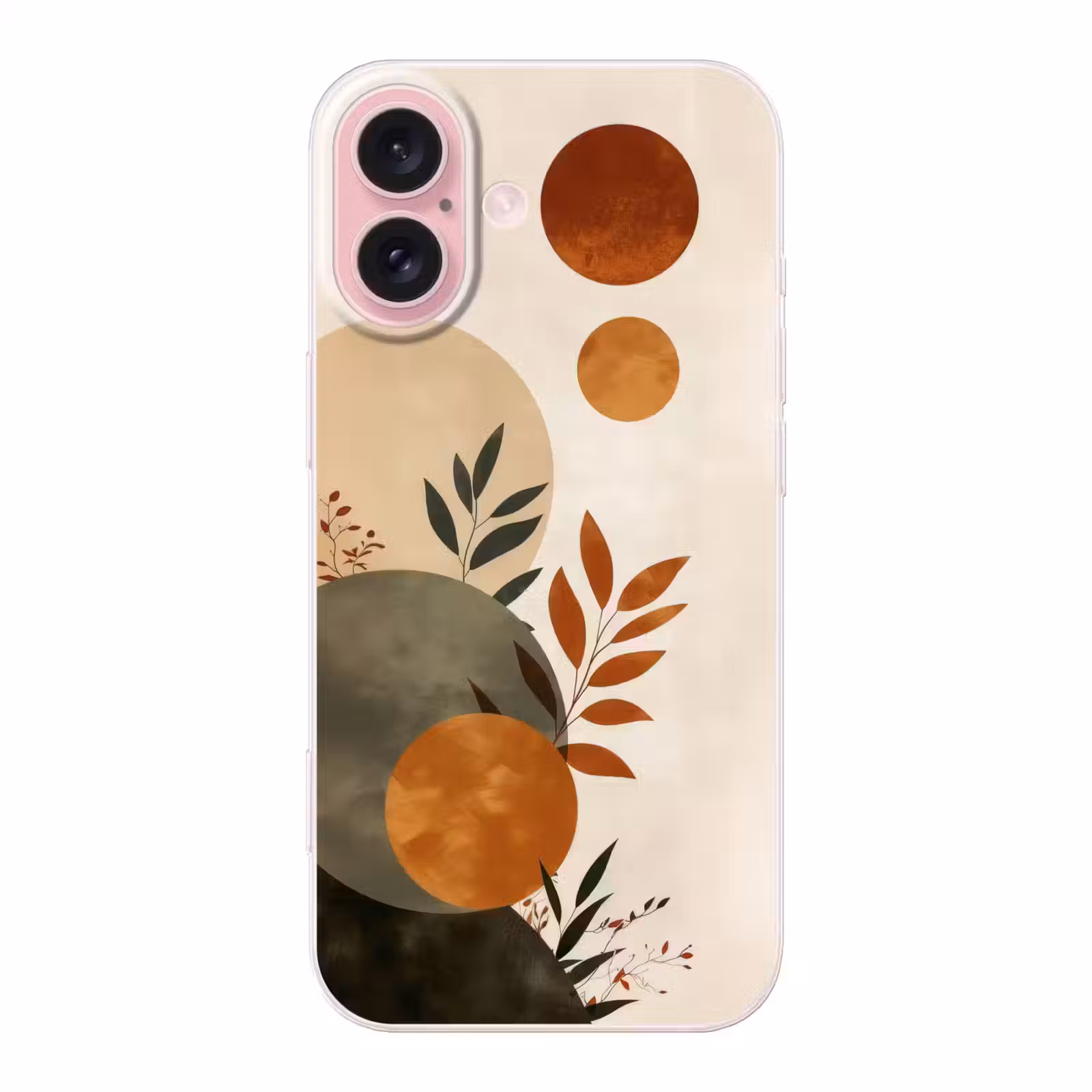 Telefoonhoesje - Vormen - Rond - Bladeren - Beige — 1