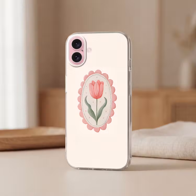 Telefoonhoesje - Tulp - Lijst - Ovaal - Illustratie — 3