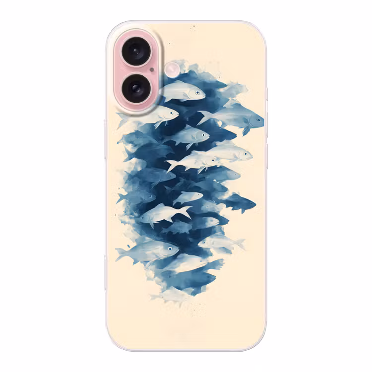 Telefoonhoesje - Vissen - Minimalistisch - Blauw — 1