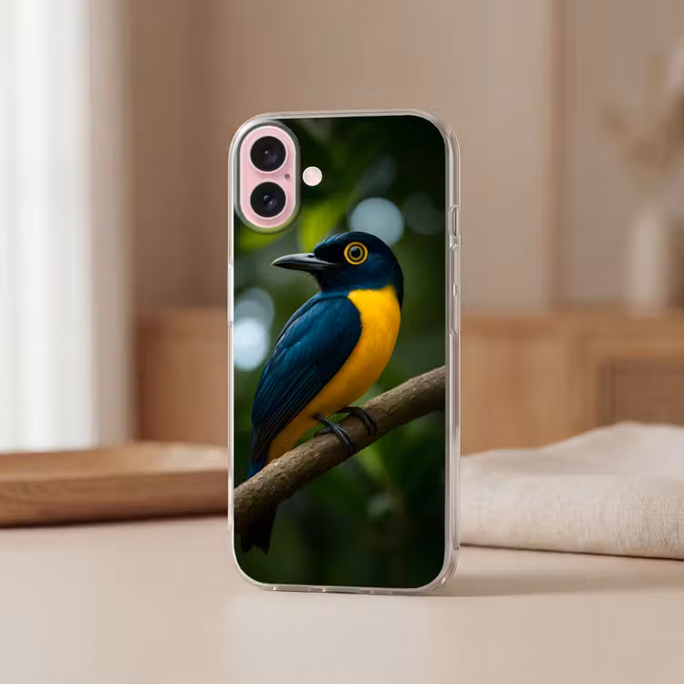 Telefoonhoesje - Vogel - Tak - Geel - Bladeren — 3