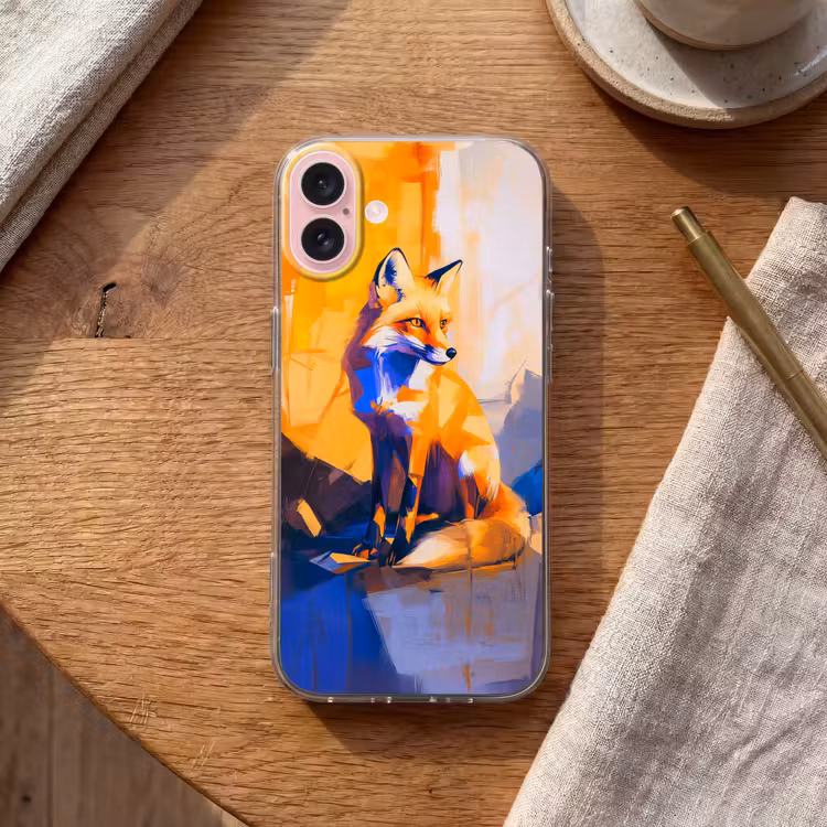 Telefoonhoesje - Vos - Oranje - Vormen - Abstract — 2