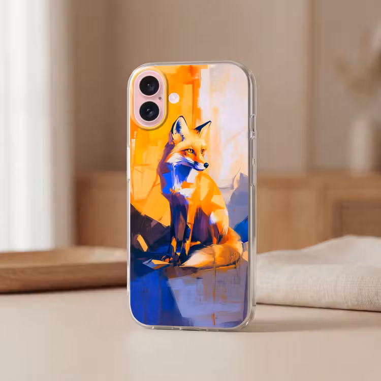 Telefoonhoesje - Vos - Oranje - Vormen - Abstract — 3
