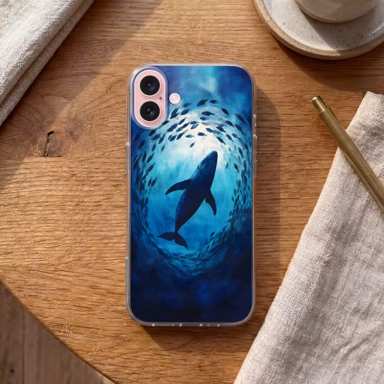 Telefoonhoesje - Walvis - Vissen - Donkerblauw — 2