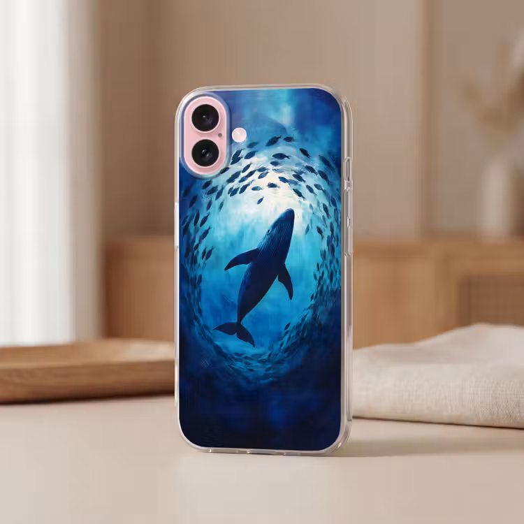 Telefoonhoesje - Walvis - Vissen - Donkerblauw — 3