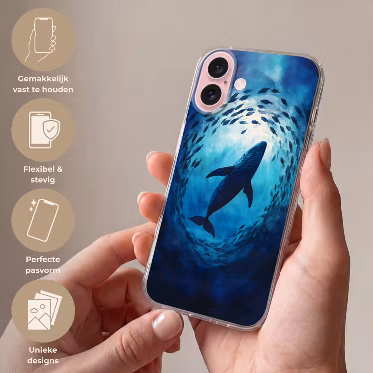 Telefoonhoesje - Walvis - Vissen - Donkerblauw — 4