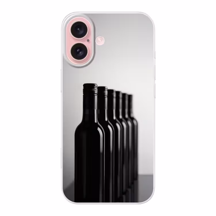 Telefoonhoesje - Wijnflessen - Zwart - Minimalistisch — 1
