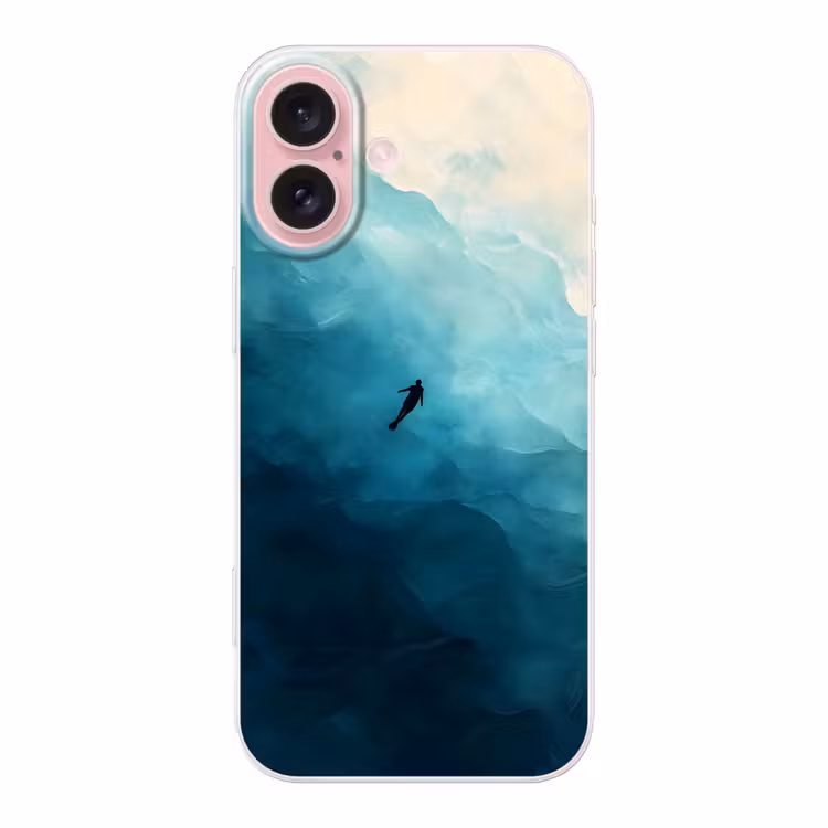 Telefoonhoesje - Zee - Silhouet - Abstract - Blauw — 1