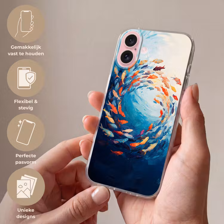 Telefoonhoesje - Zee - Vissen - Kleurrijk - Dynamisch — 4