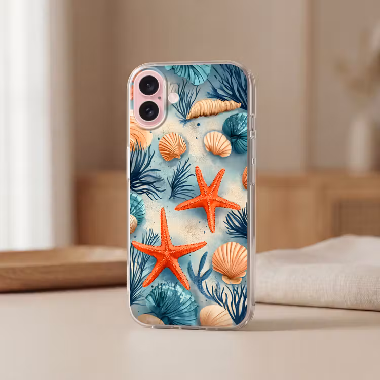 Telefoonhoesje - Zeesterren - Schelpen - Illustratie - Zand — 3