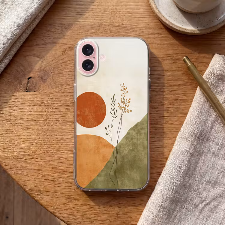 Telefoonhoesje - Zon - Abstract - Takken - Oranje — 2