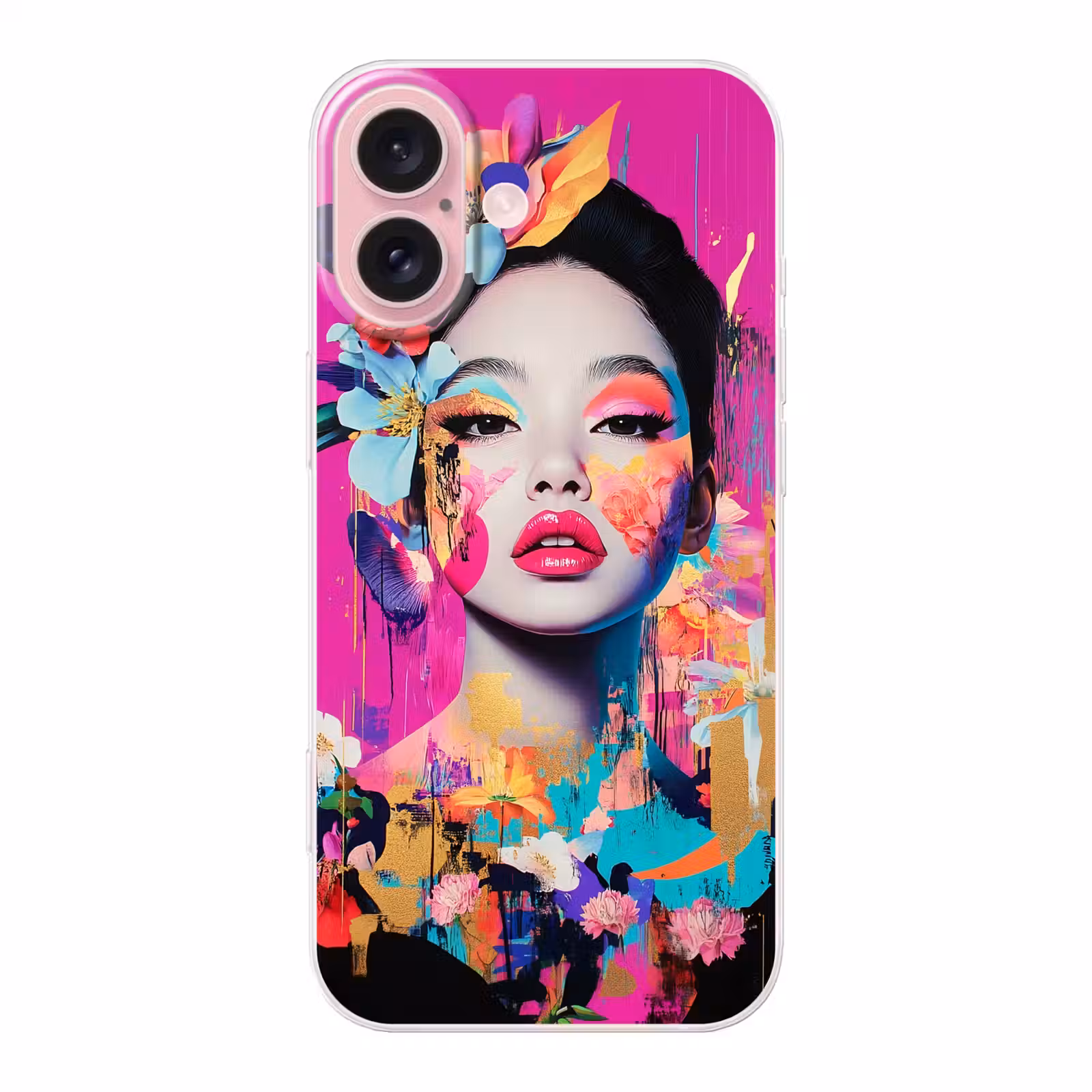 Telefoonhoesje - Vrouw - Portret - Abstract - Paars — 1