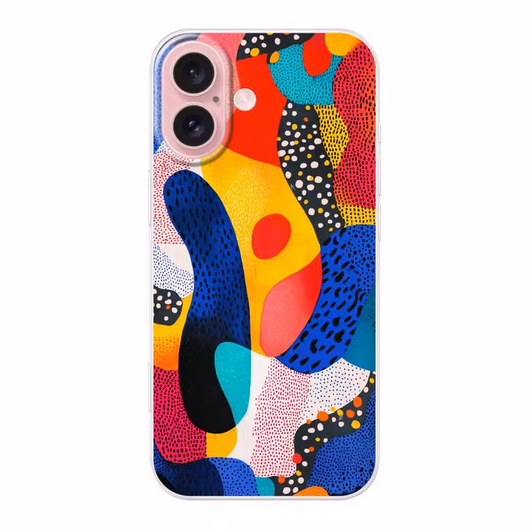 Telefoonhoesje - Vormen - Abstract - Stippels - Blauw — 1