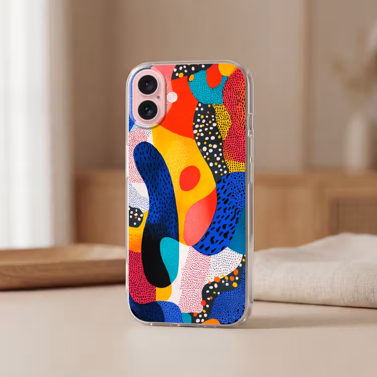 Telefoonhoesje - Vormen - Abstract - Stippels - Blauw — 3