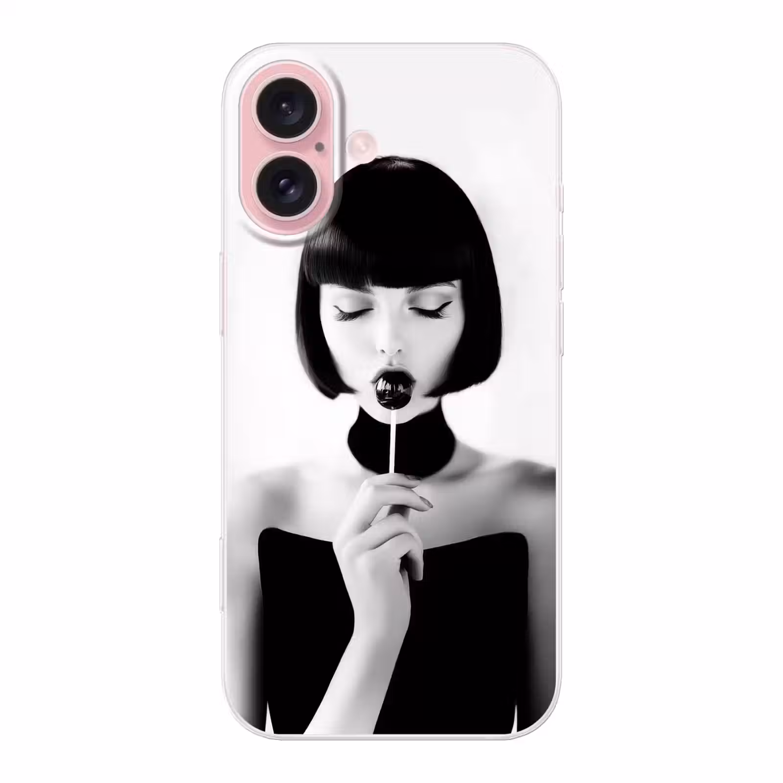 Telefoonhoesje - Vrouw - Lolly - Zwart - Wit — 1