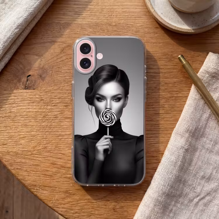 Telefoonhoesje - Vrouw - Lolly - Zwart — 2