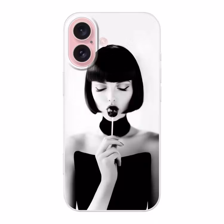 Telefoonhoesje - Vrouw - Lolly - Zwart - Wit — 1