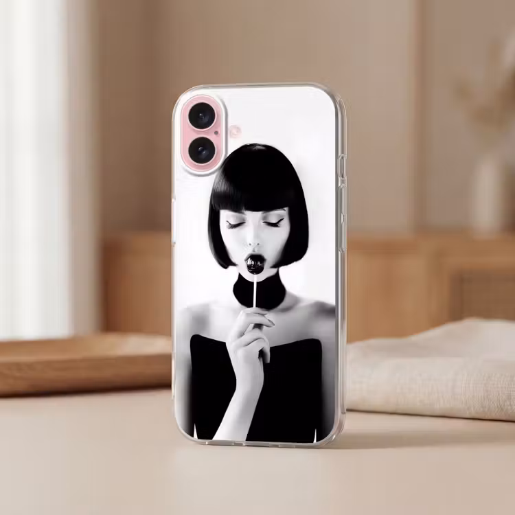 Telefoonhoesje - Vrouw - Lolly - Zwart - Wit — 3