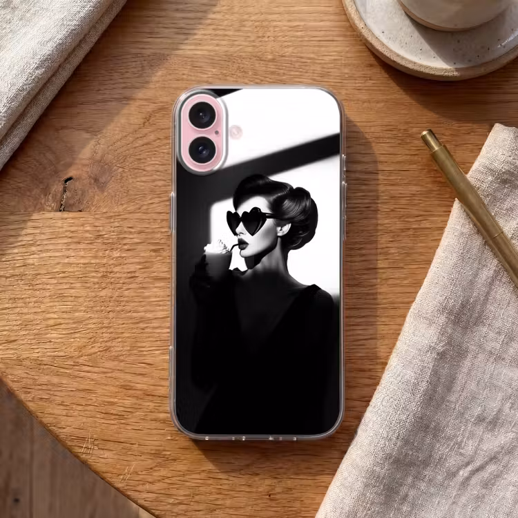 Telefoonhoesje - Vrouw - Zwart - Hart — 2