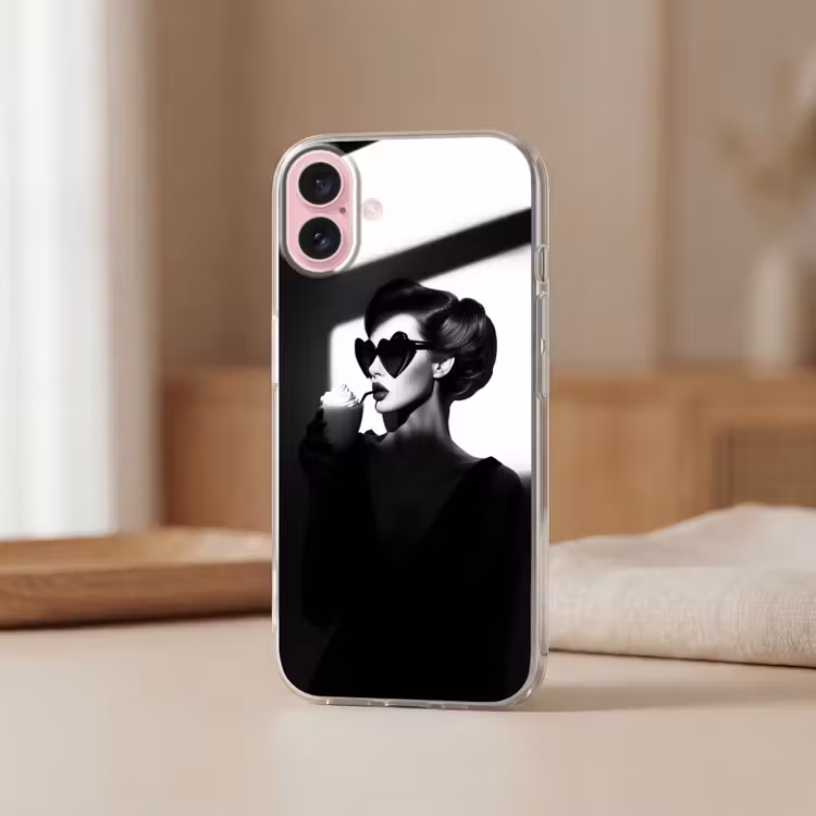 Telefoonhoesje - Vrouw - Zwart - Hart — 3