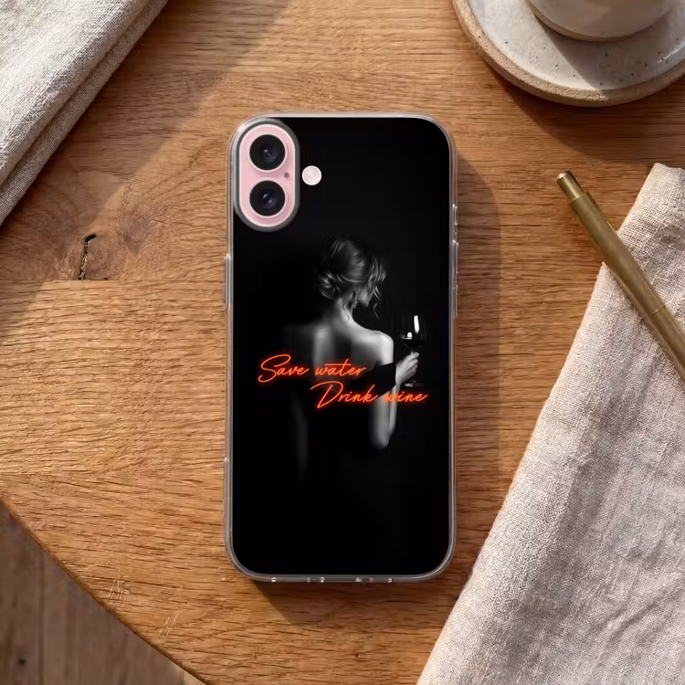 Telefoonhoesje - Wijn - Vrouw - Neon - Quote — 2