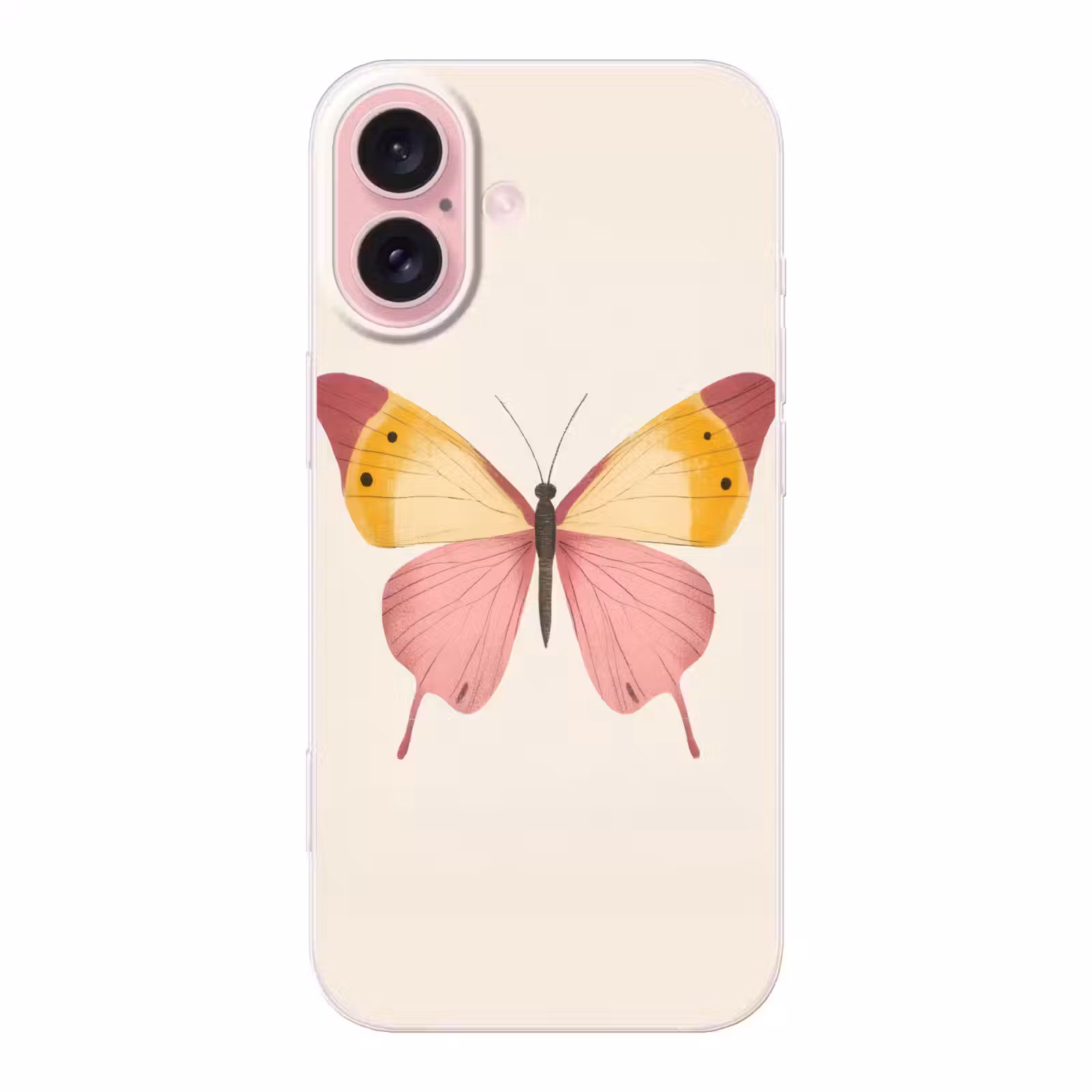 Telefoonhoesje - Vlinder - Illustratie - Roze — 1