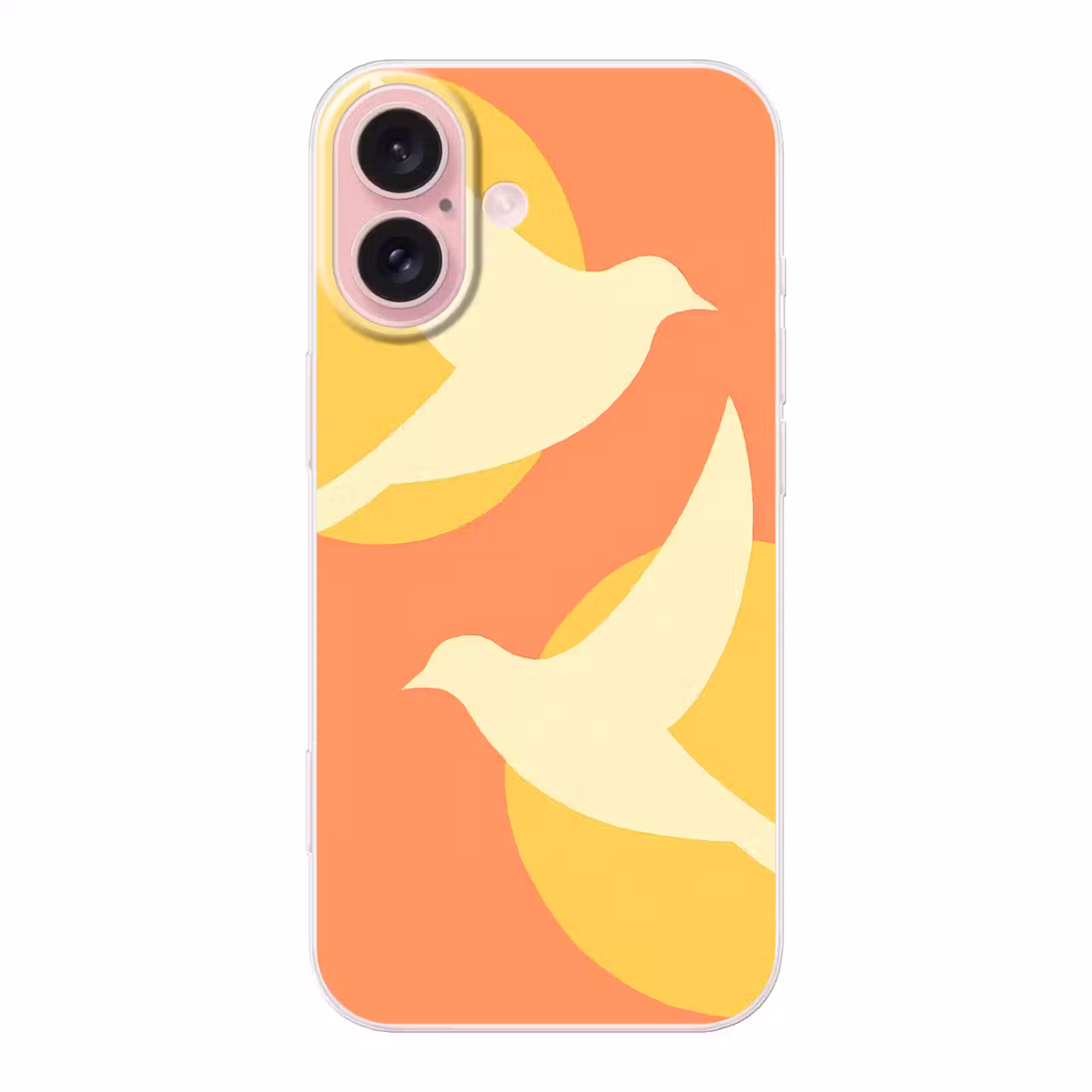 Telefoonhoesje - Vogels - Cirkels - Geel — 1