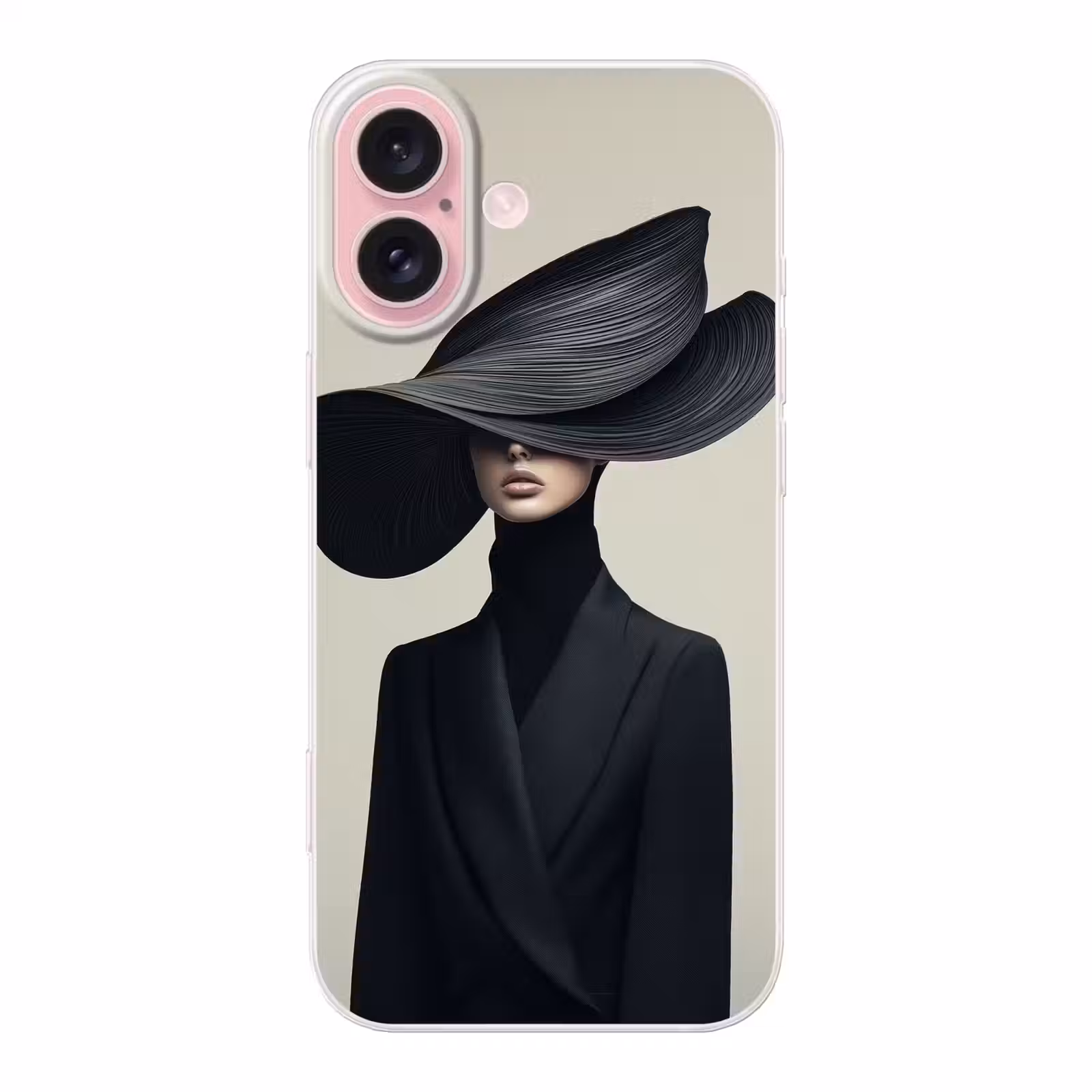 Telefoonhoesje - Zwart - Vrouw - Hoed — 1