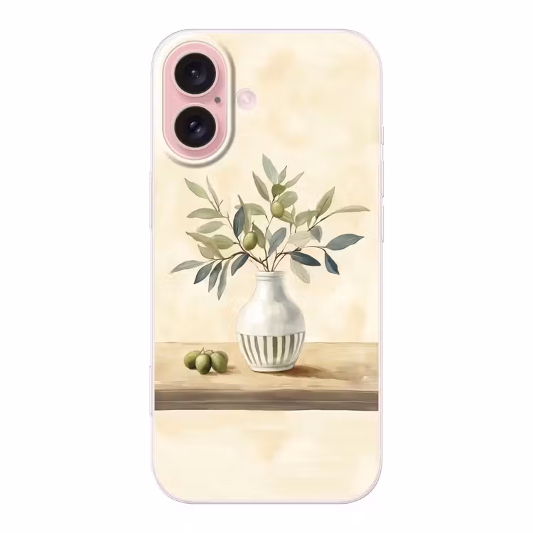 Telefoonhoesje - Vaas - Keramiek - Olijftakken — 1