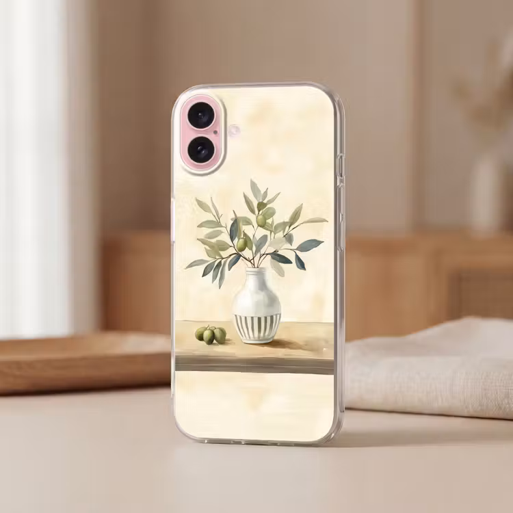 Telefoonhoesje - Vaas - Keramiek - Olijftakken — 3