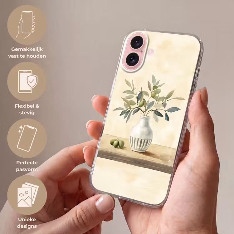 Telefoonhoesje - Vaas - Keramiek - Olijftakken — 4