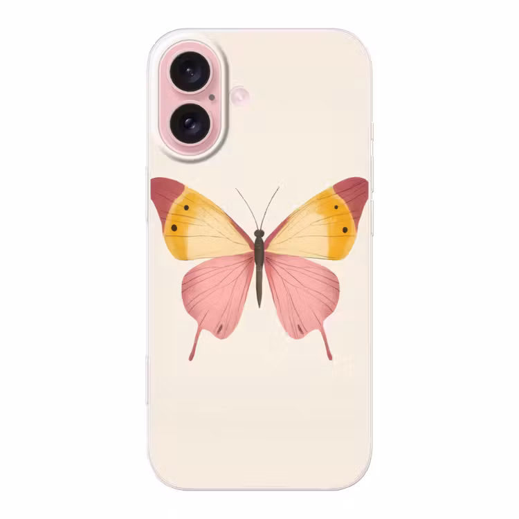 Telefoonhoesje - Vlinder - Illustratie - Roze — 1