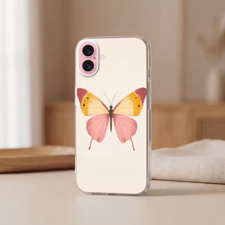 Telefoonhoesje - Vlinder - Illustratie - Roze — 3