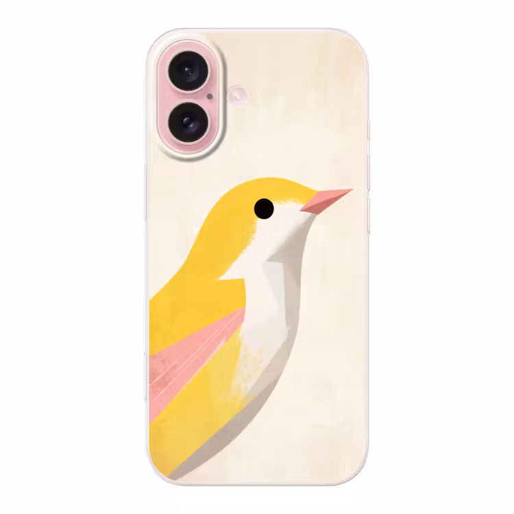Telefoonhoesje - Vogel - Minimalistisch - Geel — 1