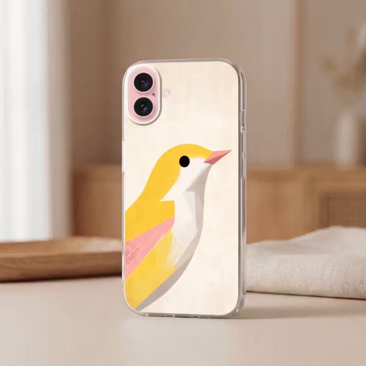 Telefoonhoesje - Vogel - Minimalistisch - Geel — 3