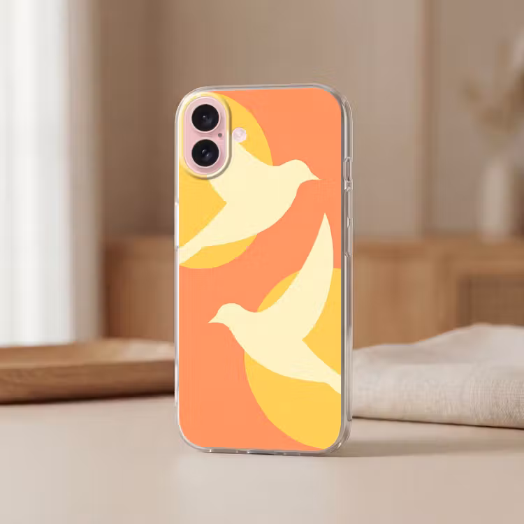 Telefoonhoesje - Vogels - Cirkels - Geel — 3